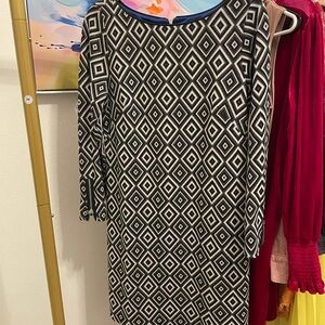New Directions Black and White Diamond Dress Size 10